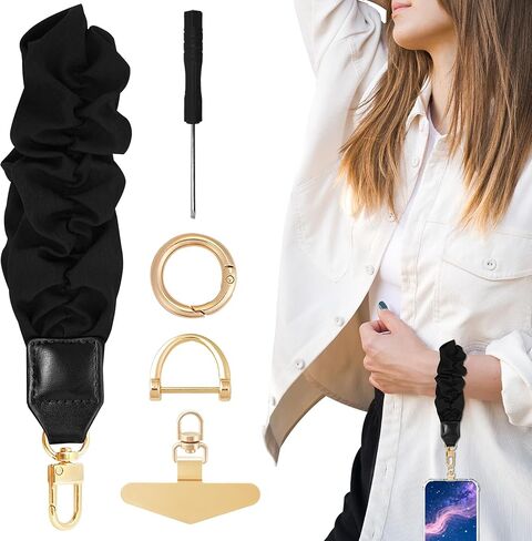 Yiflin Stretchy Keychain Wristlet,Cute Scrunchie Key Chain, Phone Wrist Lanyard with Phone Tether Tab for Keys in Saudi Arabia
