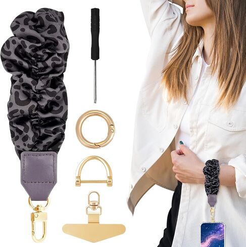 Yiflin Stretchy Keychain Wristlet,Cute Scrunchie Key Chain, Phone Wrist Lanyard with Phone Tether Tab for Keys in Saudi Arabia