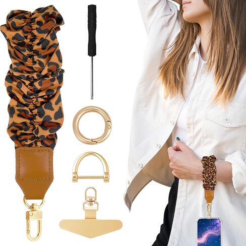 Yiflin Stretchy Keychain Wristlet,Cute Scrunchie Key Chain, Phone Wrist Lanyard with Phone Tether Tab for Keys in Saudi Arabia