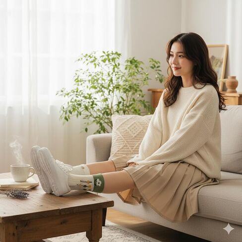 5 أزواج من الجوارب النسائية للكاحل، جوارب دائرية لطيفة كاجوال قابلة للتنفس، ناعمة ومريحة للارتداء اليومي in Saudi Arabia