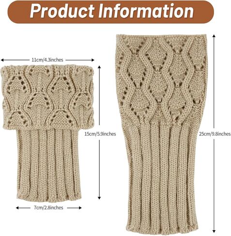Junely 2 Pairs Boot Socks for Women Winter Warm Cable Knit Boot Cuffs Short Leg Warmers Boot Toppers Gifts in Saudi Arabia