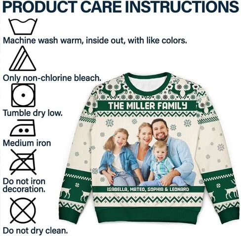 IZI POD Custom Photo & Text Ugly Christmas Sweater, Funny Sweater, Gift for Family, Friends, Him & Her, Colleagues, Companies in Saudi Arabia