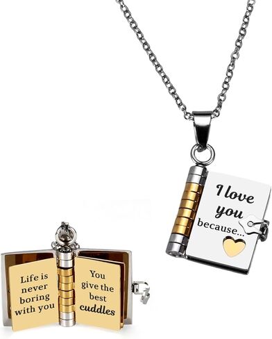 I Love You Gifts for Her to My Wife Necklace from Husband Book Necklace for Girlfriend Birthday Anniversary Wedding Gifts for Wife Romantic Valentines Day Ideas Will You Be My Girlfriend Christmas in Saudi Arabia