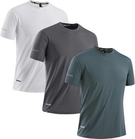 3 Pack Men's Running and Gym Quick-Dry Breathable Sports T-Shirt, Lightweight and Comfortable in Saudi Arabia