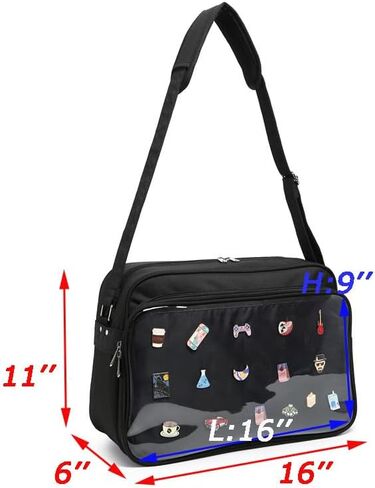 Messenger Ita Bag Canvas Pin Display Purse Crossbody Shoulder Bag for Womens in Saudi Arabia