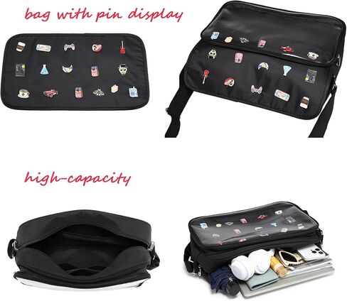 Messenger Ita Bag Canvas Pin Display Purse Crossbody Shoulder Bag for Womens in Saudi Arabia
