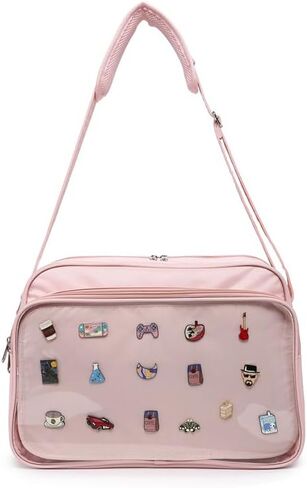 Messenger Ita Bag Canvas Pin Display Purse Crossbody Shoulder Bag for Womens in Saudi Arabia