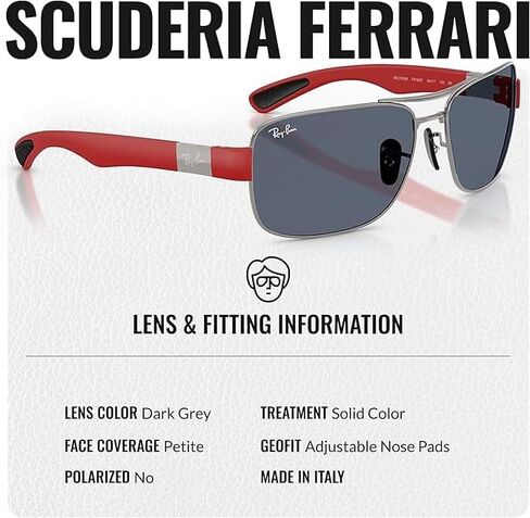 نظارات شمسية من مجموعة Ray-Ban RB3763M SCUDERIA FERRARI على شكل مربع للرجال والنساء مع مجموعة نظارات RAYBAN الرسمية in Kuwait