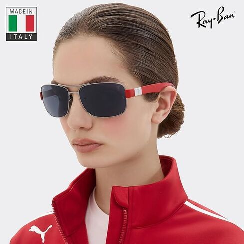 نظارات شمسية من مجموعة Ray-Ban RB3763M SCUDERIA FERRARI على شكل مربع للرجال والنساء مع مجموعة نظارات RAYBAN الرسمية in Kuwait