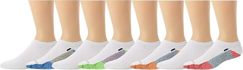 Fruit of the Loom Men's 12-Pair Flat Knit No Show Liner Socks (Shoe Size: 6-12, White-8 Pack) in Saudi Arabia