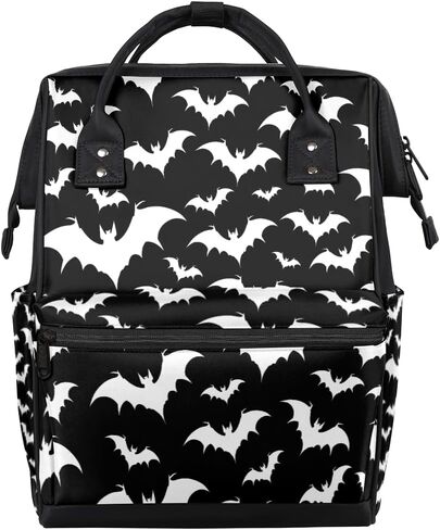 Hallween Bats Animals Diaper Bagpack حقيبة الأم المقصورة الكبيرة مع حقيبة Daypack مقاومة للماء لأمي وأبي حقيبة السفر in Kuwait