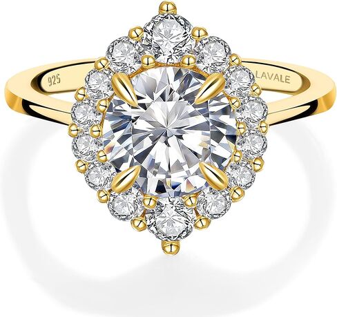LAVALE Moissanite Rings for Women, 1.2/2 CT D Color VVS1 Lab Created Diamond Engagement Rings 18K White Yellow Gold Vermeil Knife Edge 925 Sterling Silver Promise Rings for Her Wedding Gifts in Kuwait