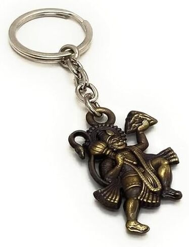 Fusion Store Hanuman Ji Idol & Golden Sparkle Gada Keychain Combo Set Pack of 2 in Saudi Arabia