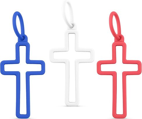 Ryan & Rose Silicone Cross Charms - Share Jesus & Flex Your Faith - Christian Charm for Backpacks, Keychains, Gifts in Kuwait