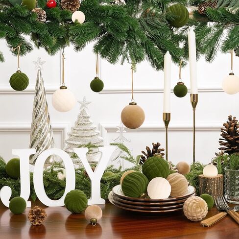 مجموعة XmasExp 36 قطعة من زخارف عيد الميلاد المخملية، كرات مختلطة متدفقة، زينة شجرة عيد الميلاد مقاومة للكسر لقضاء العطلات، والحفلات، والمنزل (مختلط) in Kuwait