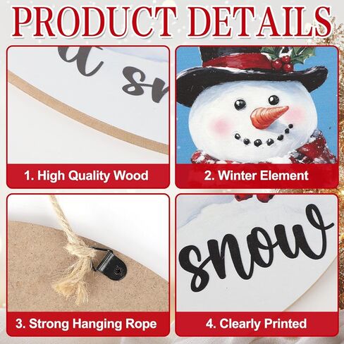 Snowman Wooden Winter Door Sign, Front Door Hanger Wreath Decoration for Winter Porch Wall Indoor Home Decor (Blue) in Saudi Arabia