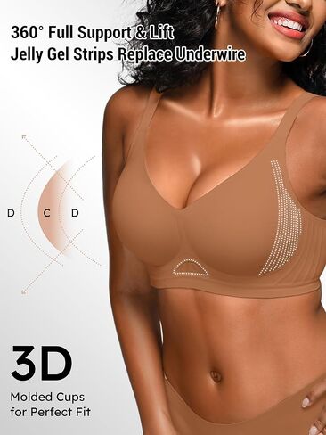 حمالات صدر جيلي لاسلكية من Cuteio للنساء بدون أسلاك - S-2XL حمالة صدر داعمة للاستخدام اليومي بدون خياطة in Kuwait