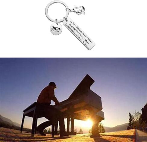 Zuo Bao Pianist Keychain Music Lover Gift Playing the Piano Keychain Piano Player Jewelry Musician Gift in Saudi Arabia