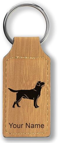 LaserGram Rectangle Keychain, Labrador Retriever Dog, Personalized Engraving Included in Kuwait