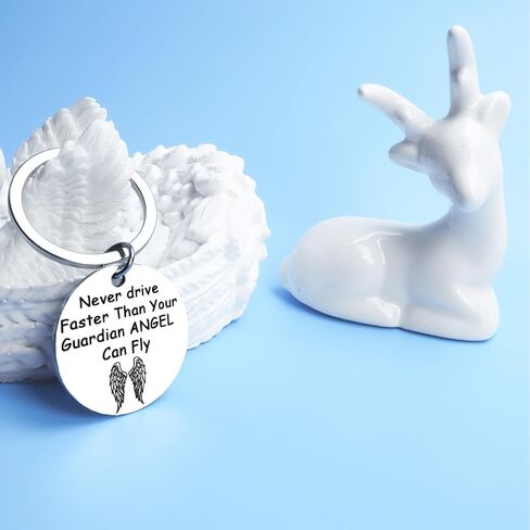 Sjcmbxxs Drive Keychains, Sweet 16 Gifts for Girls, 16th Birthday Gifts for Girls, Inspirational Key Ring, Never Drive Faster Than Your Angel Can Fly in Kuwait