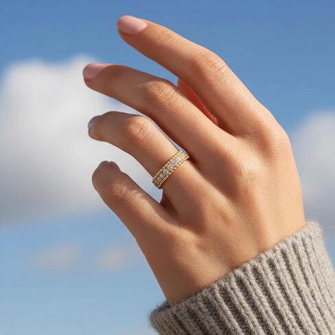1pc Inlaid Zirconia Shiny Geometric Rings for Women Temperamental and Versatile Accessories Ladies Fine Jewelry Daily Life Dating Decor For Prom Party in Saudi Arabia