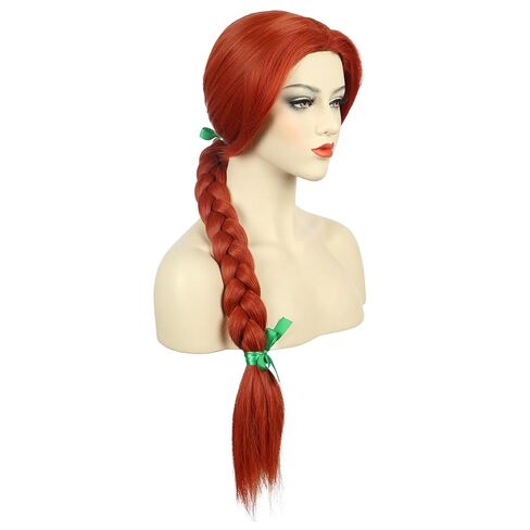 karlery Women Girl Long Red Ginger Braided Wig Princess Cosplay Wig Heat Resistant Synthetic Fiber Brethable Adjustable Size for Halloween Costume Party in Saudi Arabia