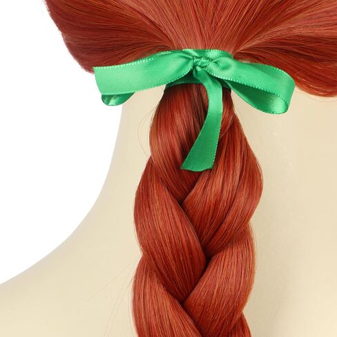karlery Women Girl Long Red Ginger Braided Wig Princess Cosplay Wig Heat Resistant Synthetic Fiber Brethable Adjustable Size for Halloween Costume Party in Saudi Arabia
