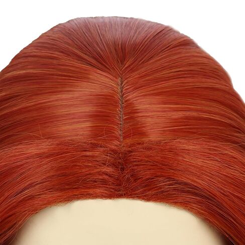 karlery Women Girl Long Red Ginger Braided Wig Princess Cosplay Wig Heat Resistant Synthetic Fiber Brethable Adjustable Size for Halloween Costume Party in Saudi Arabia