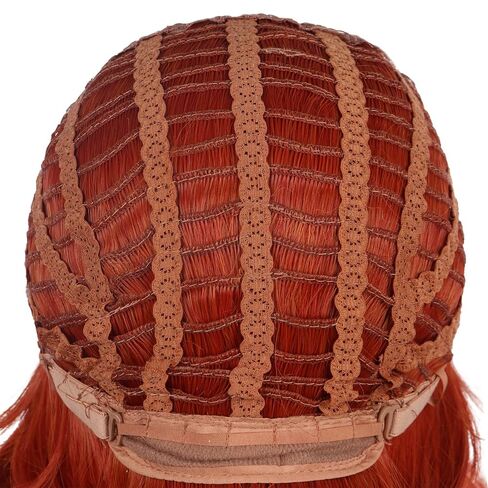 karlery Women Girl Long Red Ginger Braided Wig Princess Cosplay Wig Heat Resistant Synthetic Fiber Brethable Adjustable Size for Halloween Costume Party in Saudi Arabia