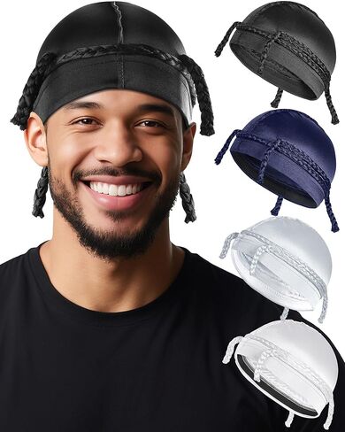 قبعة باباليت مموجة للرجال والنساء من الساتان المرن الحريري، أقصى تشكيل مموج، ضغط فائق، قطعة قماش من الساتان قابلة للتنفس in Kuwait