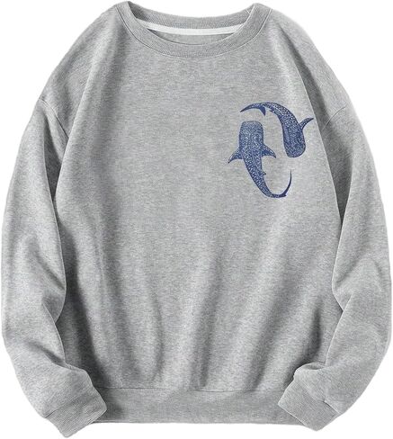MakeMeChic Women's Plus Size Sweatshirt Graphic Print Crew Neck Long Sleeve Fall Retro Pullover Top in Saudi Arabia