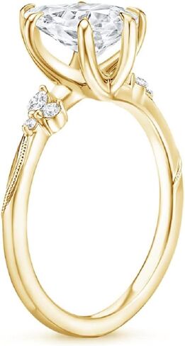 ERAA Jewel 1.5 CT Marquise Colorless Moissanite Engagement Ring, Wedding Bridal Ring Set, Eternity Silver Solid 10K 14K 18K Gold Diamond Solitaire Prong Set Anniversary Promise Gifts for Her in Saudi Arabia
