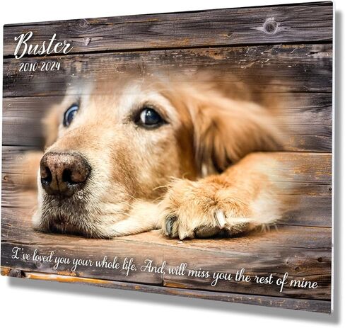 MUNDAZE Custom Pet Portrait Memorial Photo – Personalized Dog or Cat Loss Gift – Glossy Metal Print with Your Pet’s Photo – Sympathy Keepsake – Made and Shipped in USA in Saudi Arabia