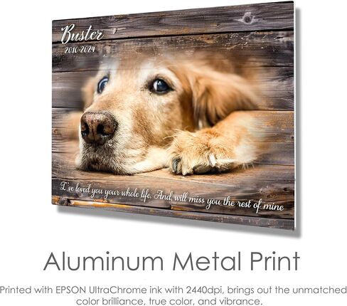 MUNDAZE Custom Pet Portrait Memorial Photo – Personalized Dog or Cat Loss Gift – Glossy Metal Print with Your Pet’s Photo – Sympathy Keepsake – Made and Shipped in USA in Saudi Arabia