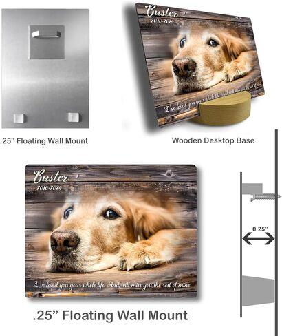 MUNDAZE Custom Pet Portrait Memorial Photo – Personalized Dog or Cat Loss Gift – Glossy Metal Print with Your Pet’s Photo – Sympathy Keepsake – Made and Shipped in USA in Saudi Arabia