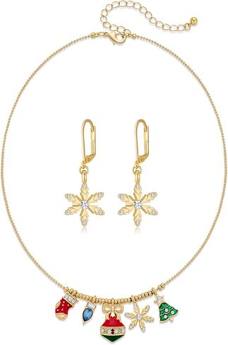 TENTMENTISE Christmas Necklace for Women,Christmas Gift for Her,Holiday Statement Jewelry for Christmas Party, Unique Xmas Gift for Her in Kuwait