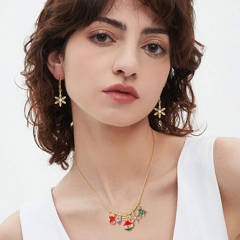 TENTMENTISE Christmas Necklace for Women,Christmas Gift for Her,Holiday Statement Jewelry for Christmas Party, Unique Xmas Gift for Her in Saudi Arabia