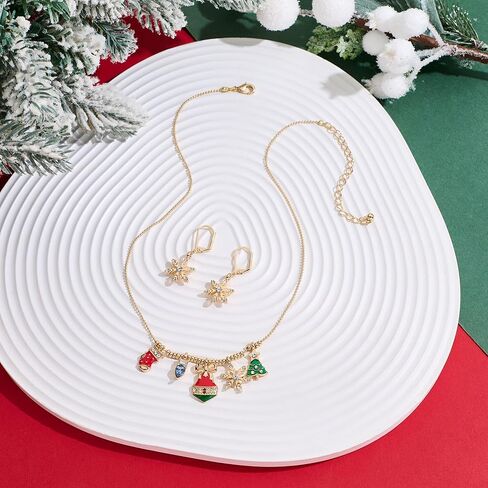 TENTMENTISE Christmas Necklace for Women,Christmas Gift for Her,Holiday Statement Jewelry for Christmas Party, Unique Xmas Gift for Her in Saudi Arabia