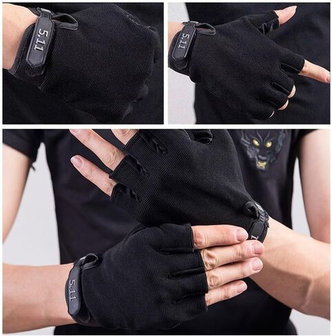 Sport Gloves Summer Gym Fitness Non-Slip Outdoor Training Bicycle Cycling Gloves(Black) in Saudi Arabia