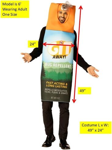 أزياء الهالوين، زي طارد الحشرات GIT، للنساء والرجال، مقاس واحد للبالغين in Kuwait