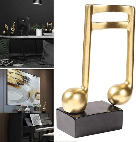 Jeyntanc 3pcs Music Note Sculpture Decor, Gold Musical Note Figurine Modern Tabletop Musical Sculptures Resin Music Statue Crafts for Table Centerpiece Crafts Home Art(Color:3pcs) in Saudi Arabia