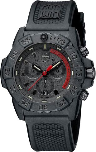 Luminox - Navy Seal Chronograph X3.CE81.EY - ساعة غوص للرجال - ساعات للرجال - 45 ملم - كوارتز سويسرية - مقاومة للماء حتى عمق 200 متر - كريستال معدني مقوى - علبة كاربونوكس - مرئية دائمًا - صناعة سويسرية in Saudi Arabia