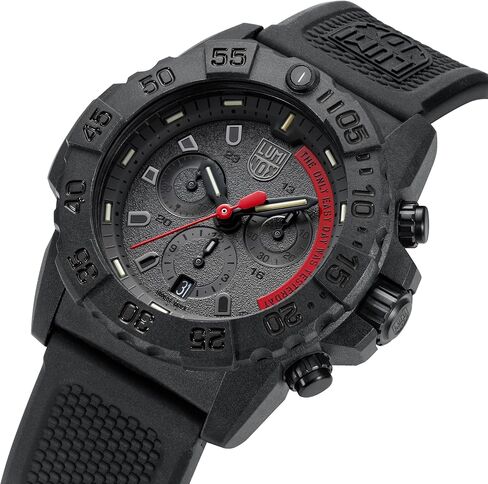 Luminox - Navy Seal Chronograph X3.CE81.EY - ساعة غوص للرجال - ساعات للرجال - 45 ملم - كوارتز سويسرية - مقاومة للماء حتى عمق 200 متر - كريستال معدني مقوى - علبة كاربونوكس - مرئية دائمًا - صناعة سويسرية in Saudi Arabia