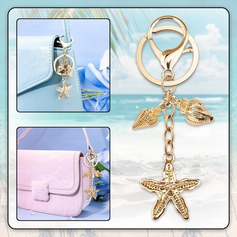 MOEXUKO حقيبة Charms لحقائب اليد محفظة اكسسوارات لطيف الشاطئ المفاتيح هدايا الشاطئ للنساء محفظة صدف المفاتيح Charms in Saudi Arabia