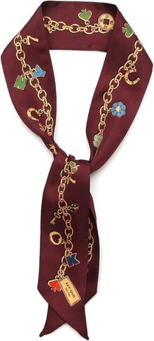 Kate Spade Womens Lucky Charm Silk Skinny Scarf, Stylish & Lightweight Accessory in Kuwait