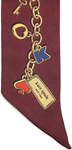Kate Spade Womens Lucky Charm Silk Skinny Scarf, Stylish & Lightweight Accessory in Kuwait