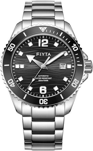 FIYTA Men's Mechanical Wristwatch, Voyage Series Men's Diver Watch, Manual Winding, 300M Water Resistant, 316L Steel, 3-Hand Date, Luminous, Rotating Bezel, 43MM in Saudi Arabia
