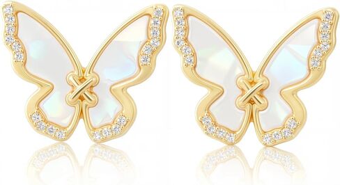 ELARLACE 14K Gold Earrings for Women Trendy, Small Gold Plated Earrings Post Cubic Zirconia, Dainty Jewelry Gifts for Women, Lightweight Hypoallergenic Gold Earring in Saudi Arabia