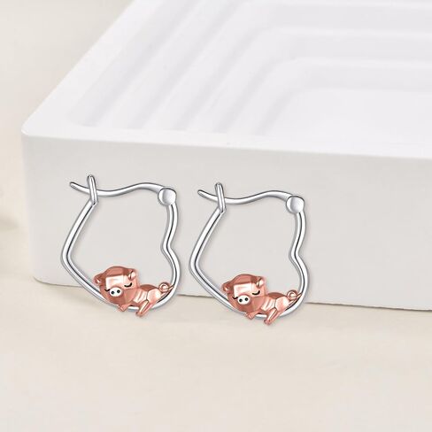 HKPATOP Animal Earrings Sterling Silver Heart Hoop Earrings Gifts for Women in Kuwait