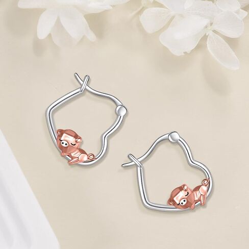 HKPATOP Animal Earrings Sterling Silver Heart Hoop Earrings Gifts for Women in Kuwait